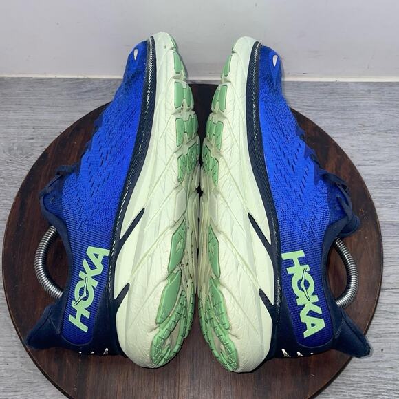 Hoka One One Clifton 8 Shoes Blue Mesh Running Walking Sneakers Men’s Size 10 D main image 4